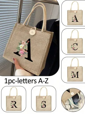 BagForLove - Floral Patterned Handbag with Button Embellishment