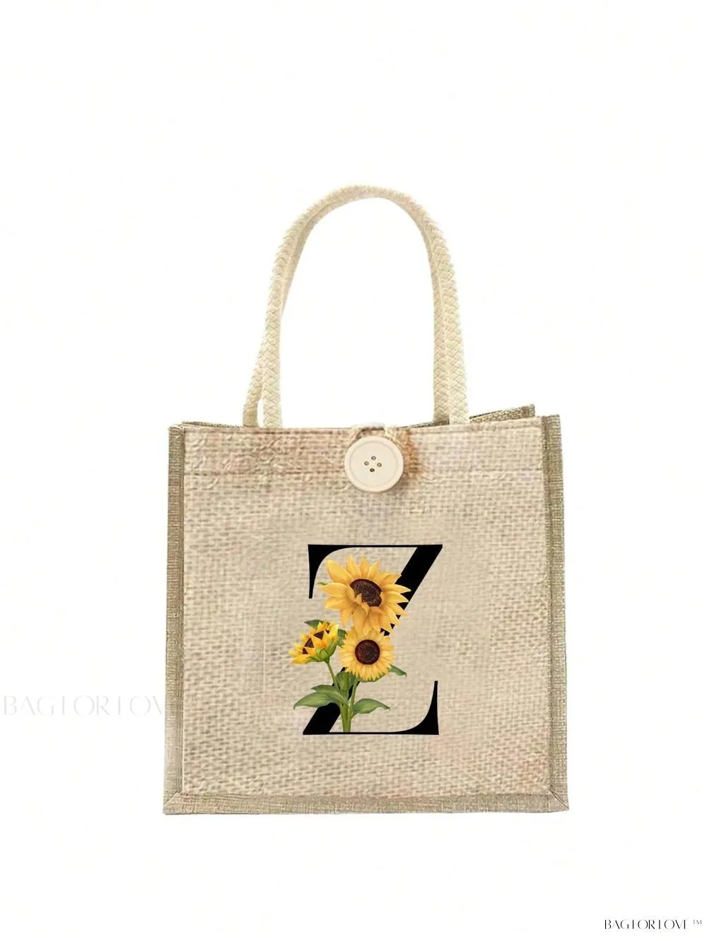 BagForLove - Floral Patterned Handbag with Button Embellishment