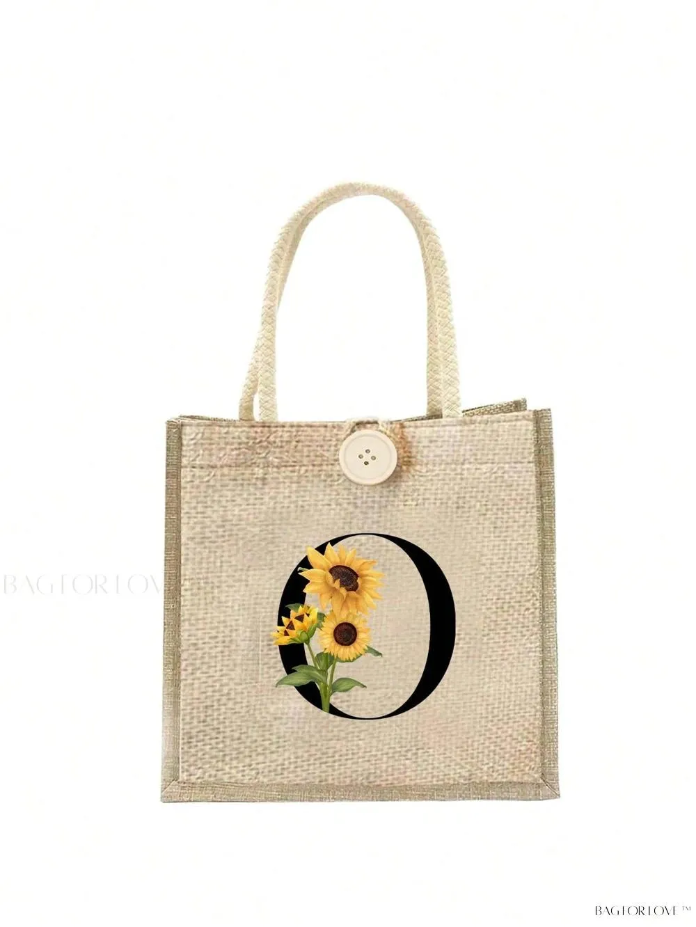 BagForLove - Floral Patterned Handbag with Button Embellishment