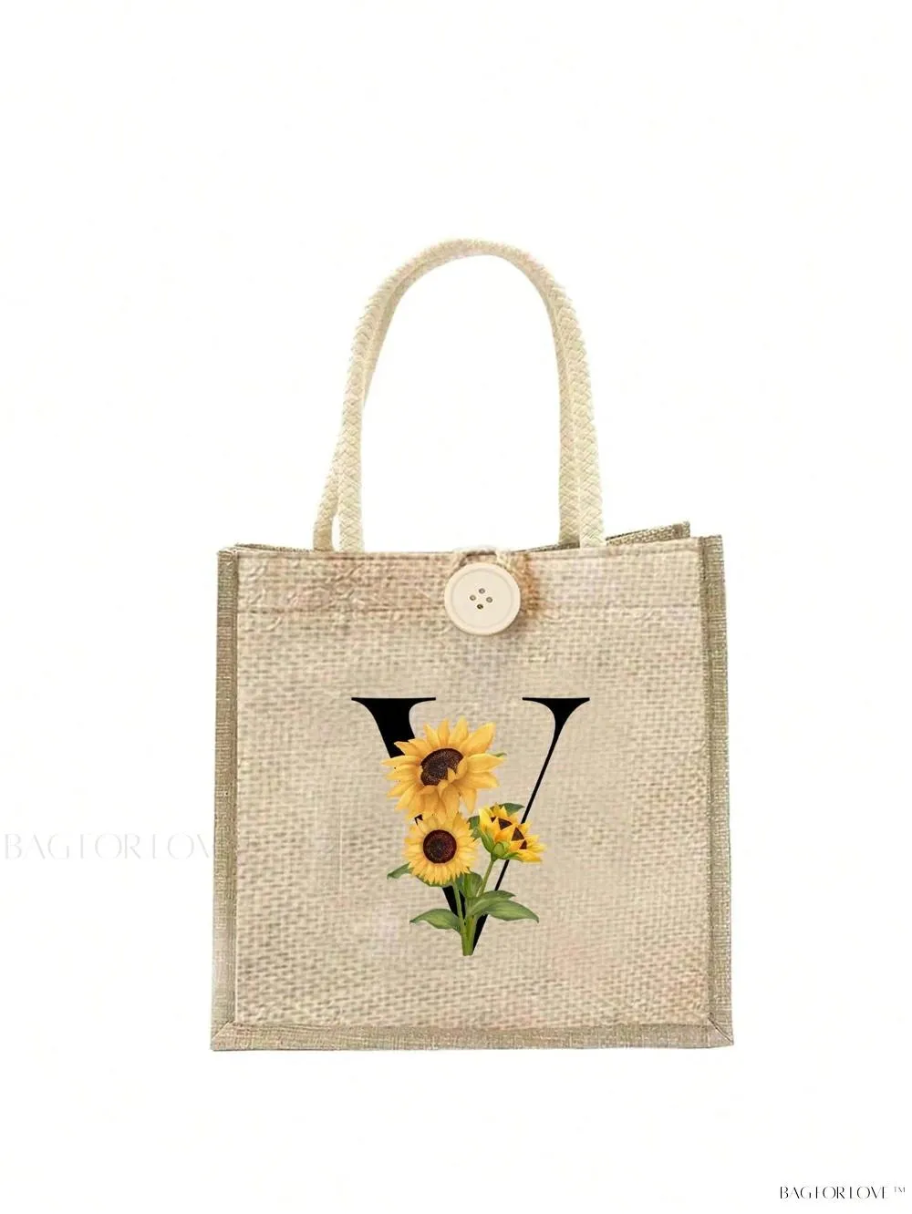 BagForLove - Floral Patterned Handbag with Button Embellishment