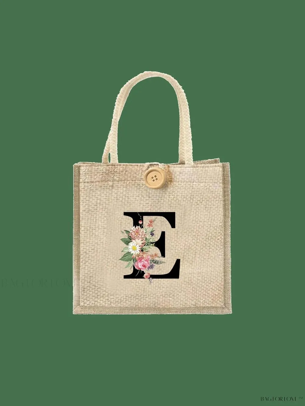 BagForLove - Floral Patterned Handbag with Button Embellishment