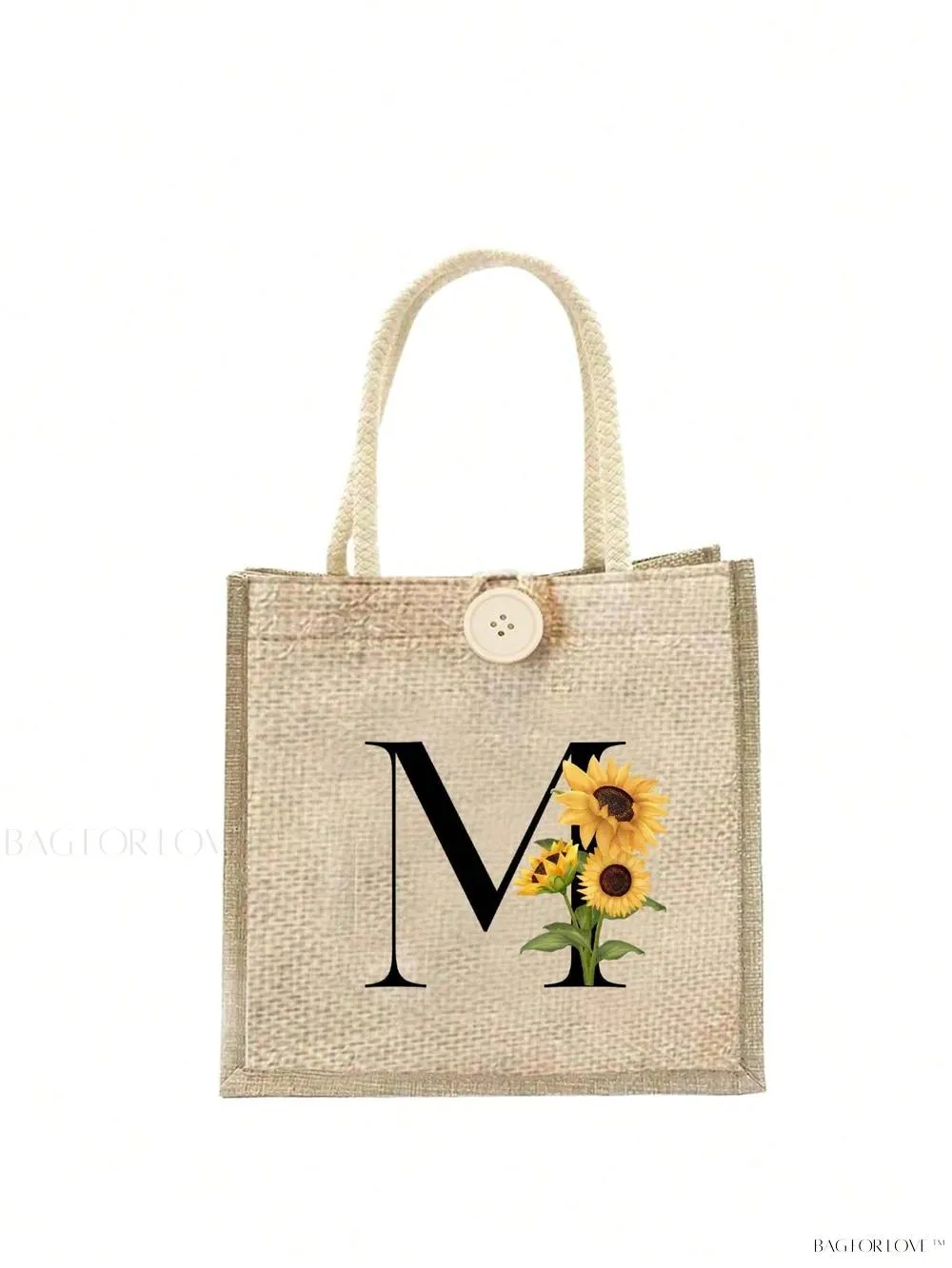 BagForLove - Floral Patterned Handbag with Button Embellishment