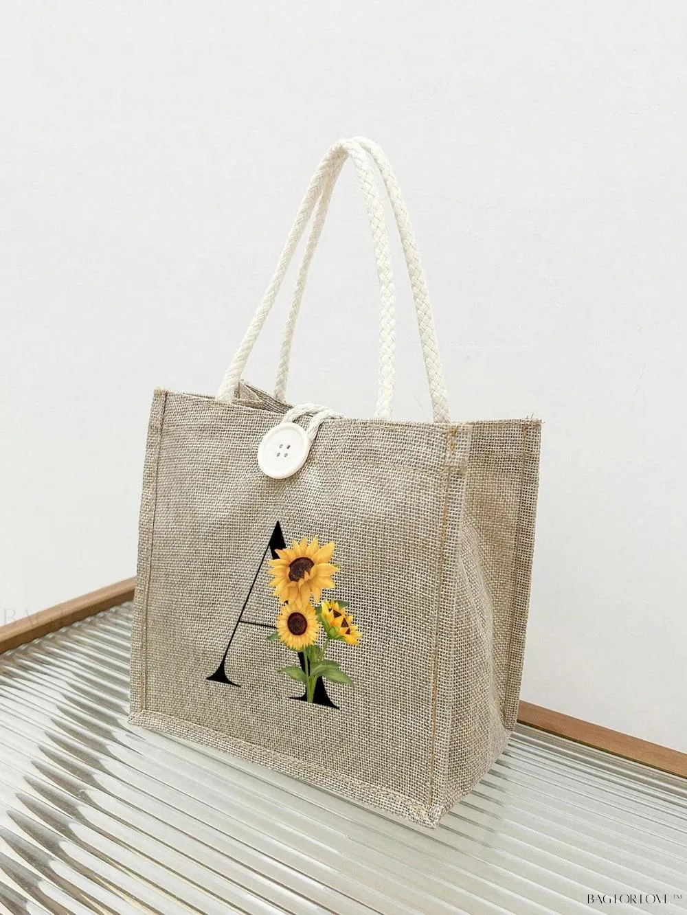 BagForLove - Floral Patterned Handbag with Button Embellishment
