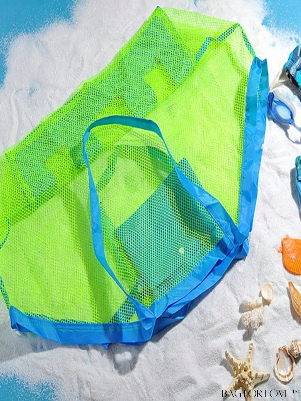 BagForLove - Large Capacity, Foldable Mesh Bag for Convenient Beach Vacations