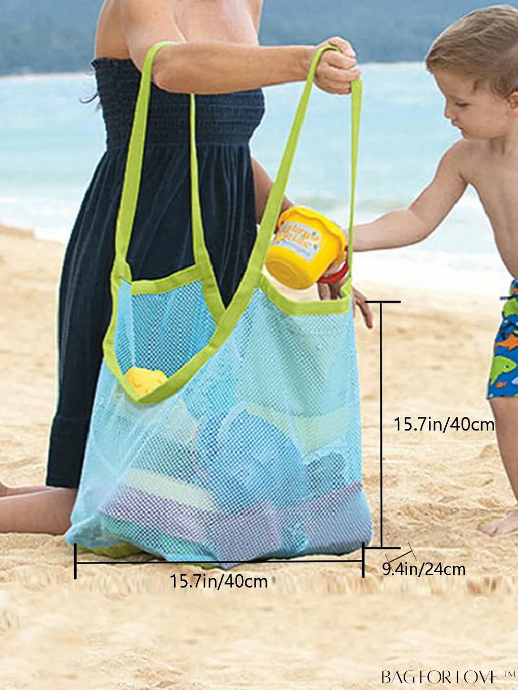 BagForLove - Large Capacity, Foldable Mesh Bag for Convenient Beach Vacations