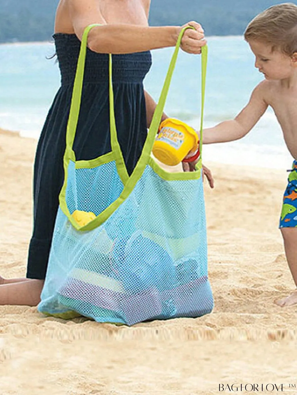 BagForLove - Large Capacity, Foldable Mesh Bag for Convenient Beach Vacations