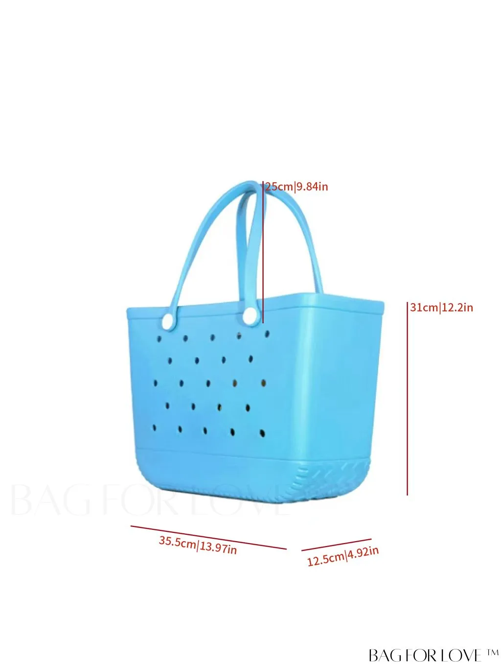 BagForLove - Waterproof Blue Tote Bag: Beach-Ready with Hollow Out Design, Double Handle & Durable EVA Material!