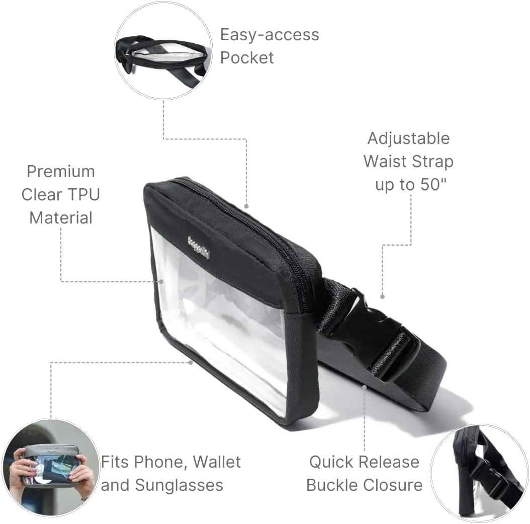Baggallini Women's Clear Stadium Belt Bag Fanny Pack