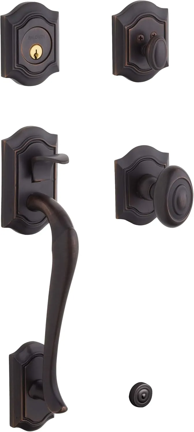 Baldwin 85327.112.ENTR Bethpage Sectional Trim Handleset with Bethpage Knob, Venetian Bronze