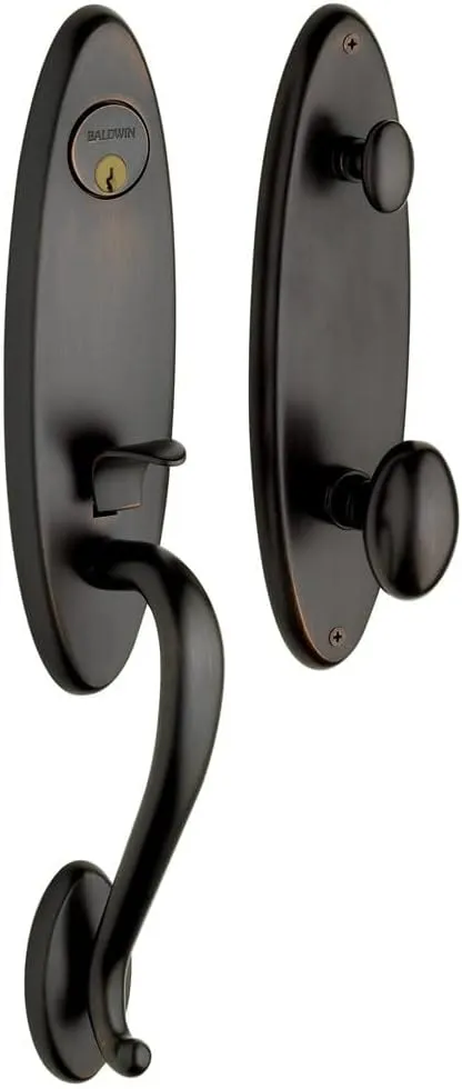 Baldwin 85360102ENTR Blakely Single Cylinder Handleset with Egg Interior Knob