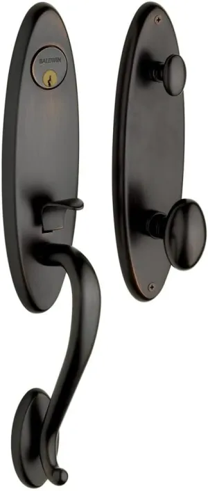 Baldwin 85360102ENTR Blakely Single Cylinder Handleset with Egg Interior Knob