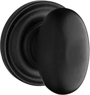 Baldwin HD.ELL.TRR Ellipse Non-Turning One-Sided Dummy Door Knob with Round Rose - Satin Black