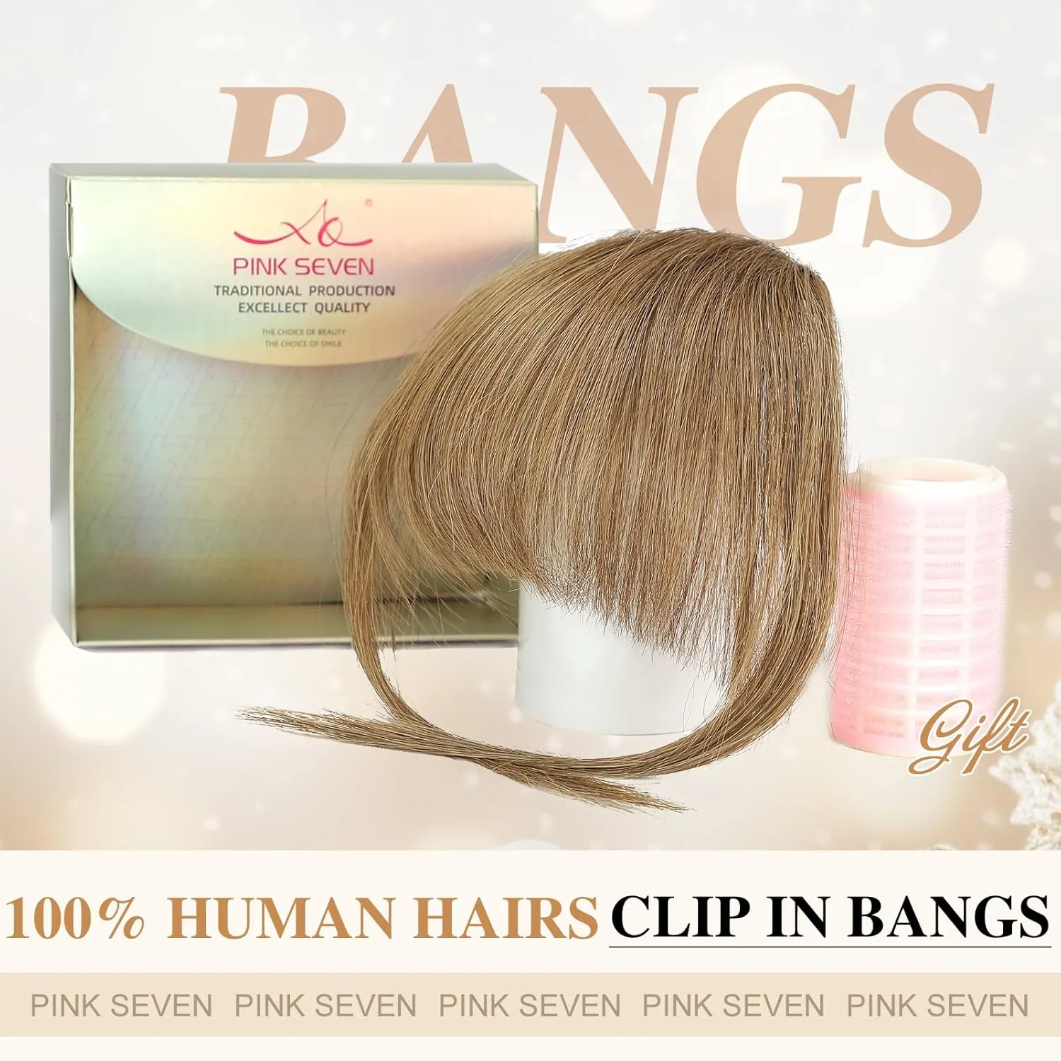 Bangs Hair Clip in Bangs Fringe with Temples Hairpieces for Women Human Hair Bangs Extension for Daily Wear(Dark Blonde)