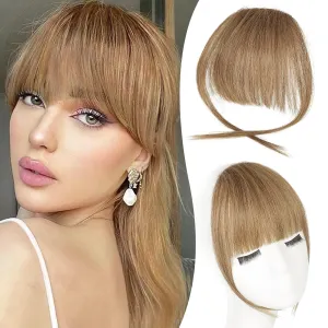 Bangs Hair Clip in Bangs Fringe with Temples Hairpieces for Women Human Hair Bangs Extension for Daily Wear(Dark Blonde)
