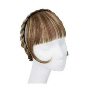 Bangs Hair Clip Synthetic Headband Bangs Extension Fake Hair Blunt Fringe with Long Sides for Women Natural False Black Brown Blonde Bang Clip in Bangs(Color:10H24B)