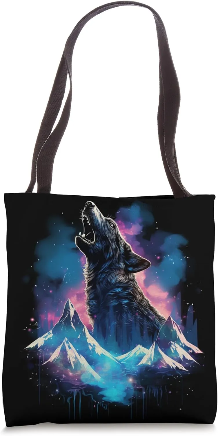 Bask in the Crescent Moonlight with a Howl of The Wolf Tote Bag