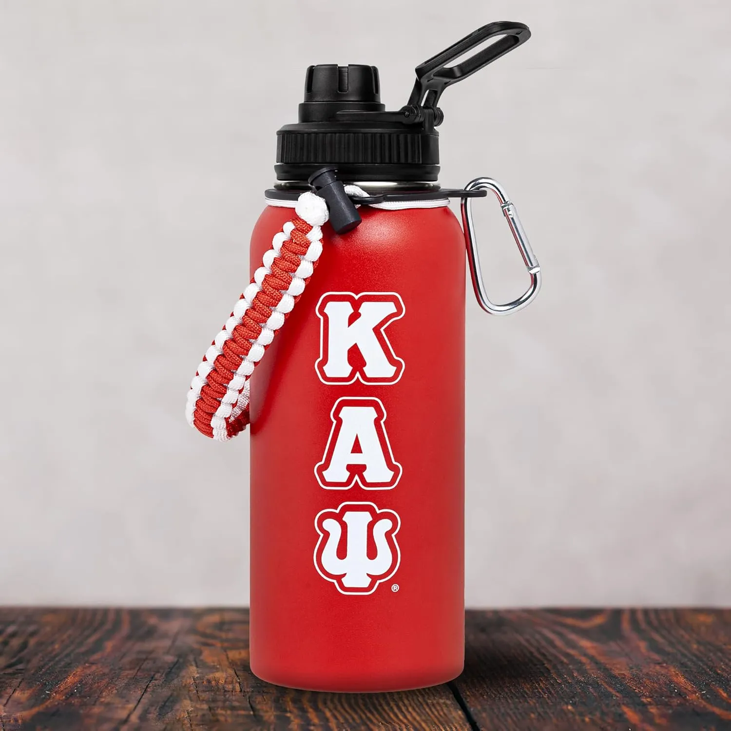 BBGreek Kappa Alpha Psi Fraternity Paraphernalia - Official Vendor - 32oz Rugged Tumbler with Paracord Carabiner - Nupe