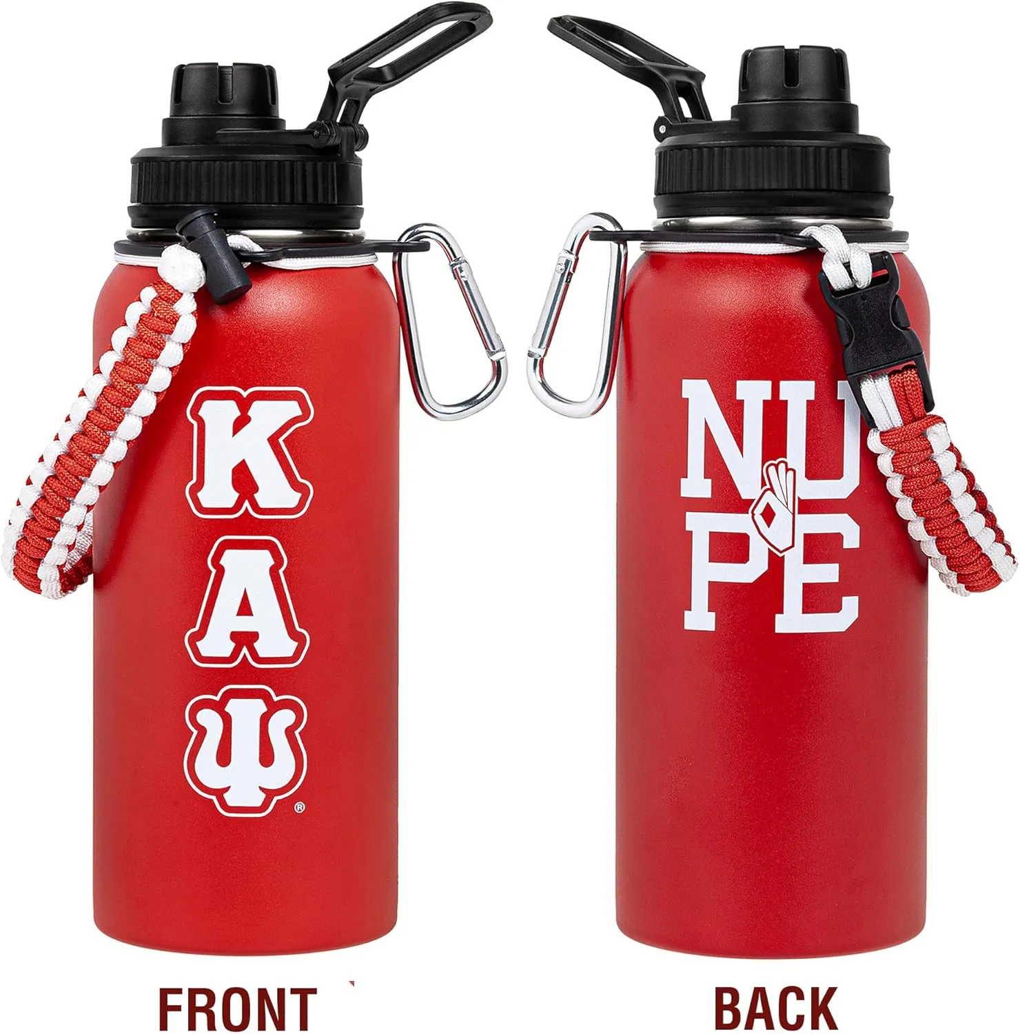 BBGreek Kappa Alpha Psi Fraternity Paraphernalia - Official Vendor - 32oz Rugged Tumbler with Paracord Carabiner - Nupe