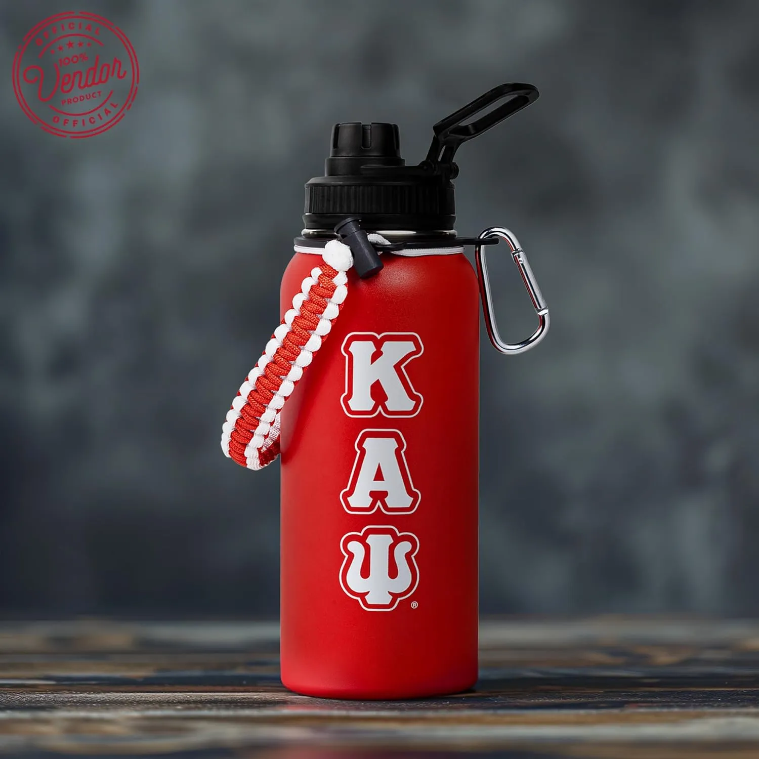 BBGreek Kappa Alpha Psi Fraternity Paraphernalia - Official Vendor - 32oz Rugged Tumbler with Paracord Carabiner - Nupe