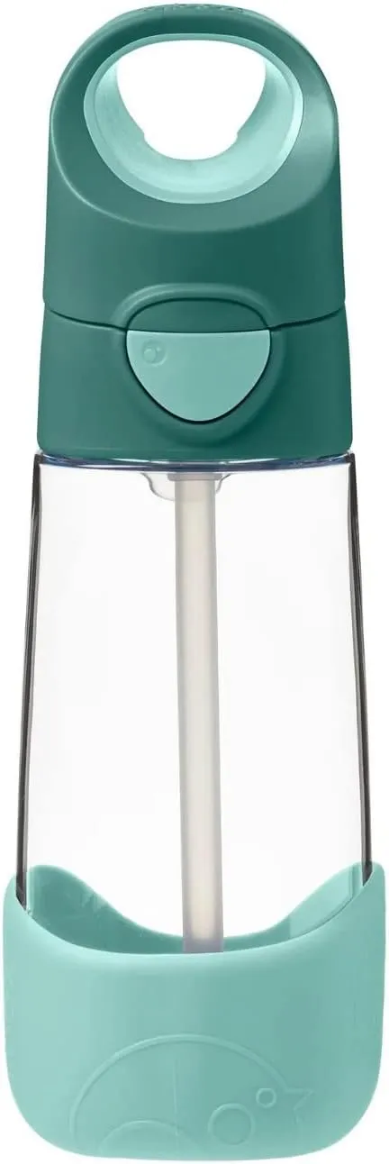 b.box 15 oz Tritan Drink Bottle: Kids Water Bottle w/Straw & Lid for School, Travel, Daycare. Spill & Leak Proof. Easy Grip Triangle Shape. BPA Free, Dishwasher Safe.