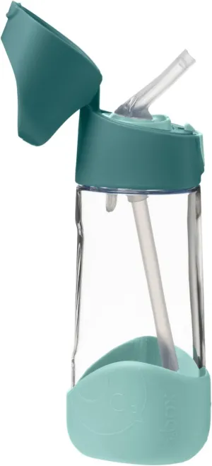 b.box 15 oz Tritan Drink Bottle: Kids Water Bottle w/Straw & Lid for School, Travel, Daycare. Spill & Leak Proof. Easy Grip Triangle Shape. BPA Free, Dishwasher Safe.