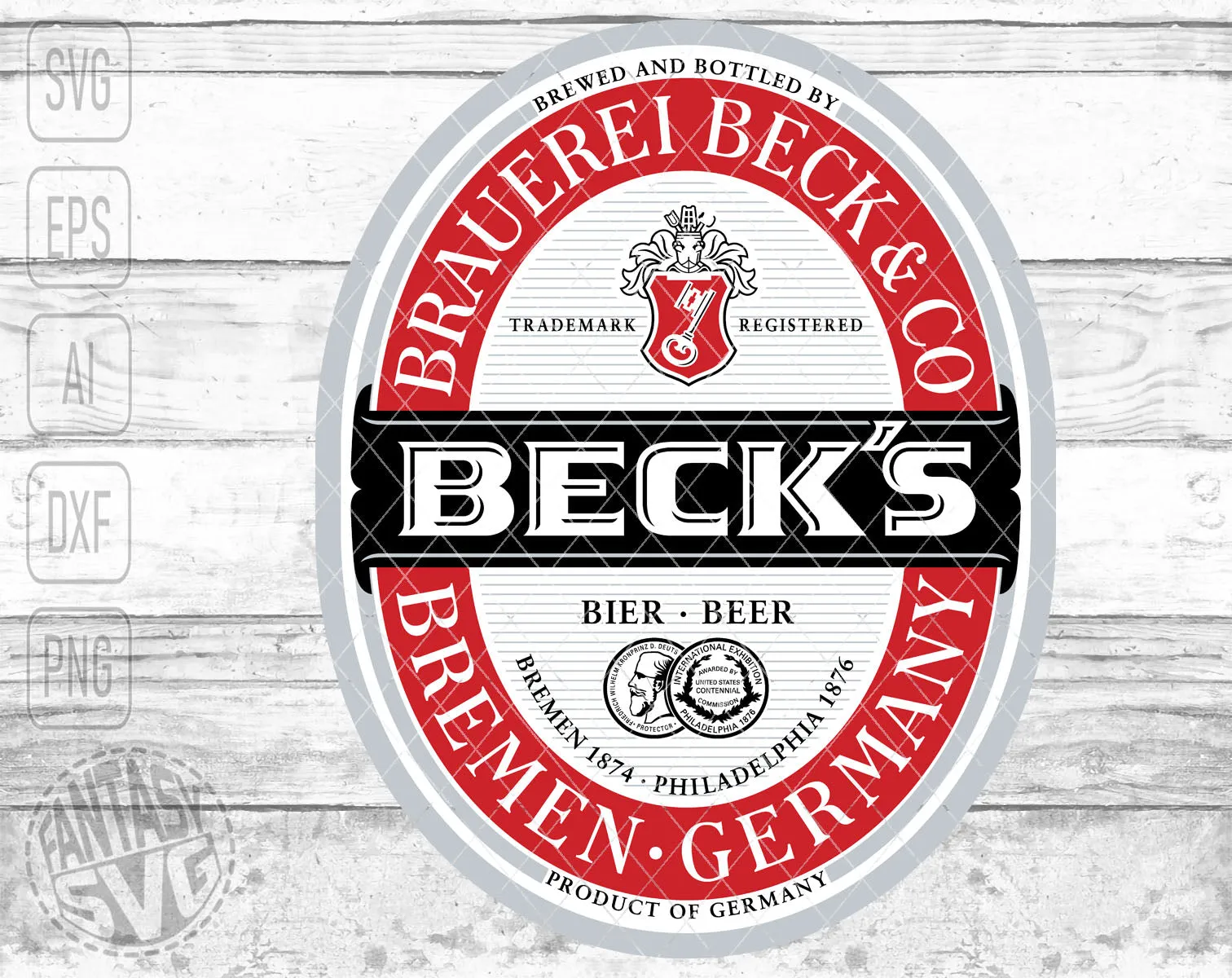 Beck's Beer Inspired Unofficial Logo Can Tumbler Wrap PNG File Printable