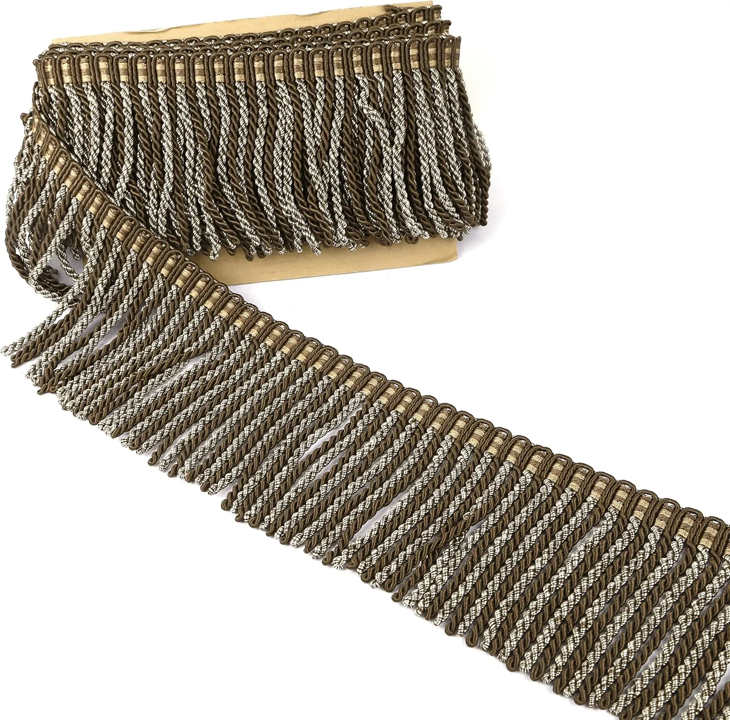 BEL AVENIR Curtain Fringes Bullion Fringe Trim 5 Yard x 5.9 Inches Fabric Trims Sewing DIY Decoration for Curtain Sofa Clothes - Dark Coffee