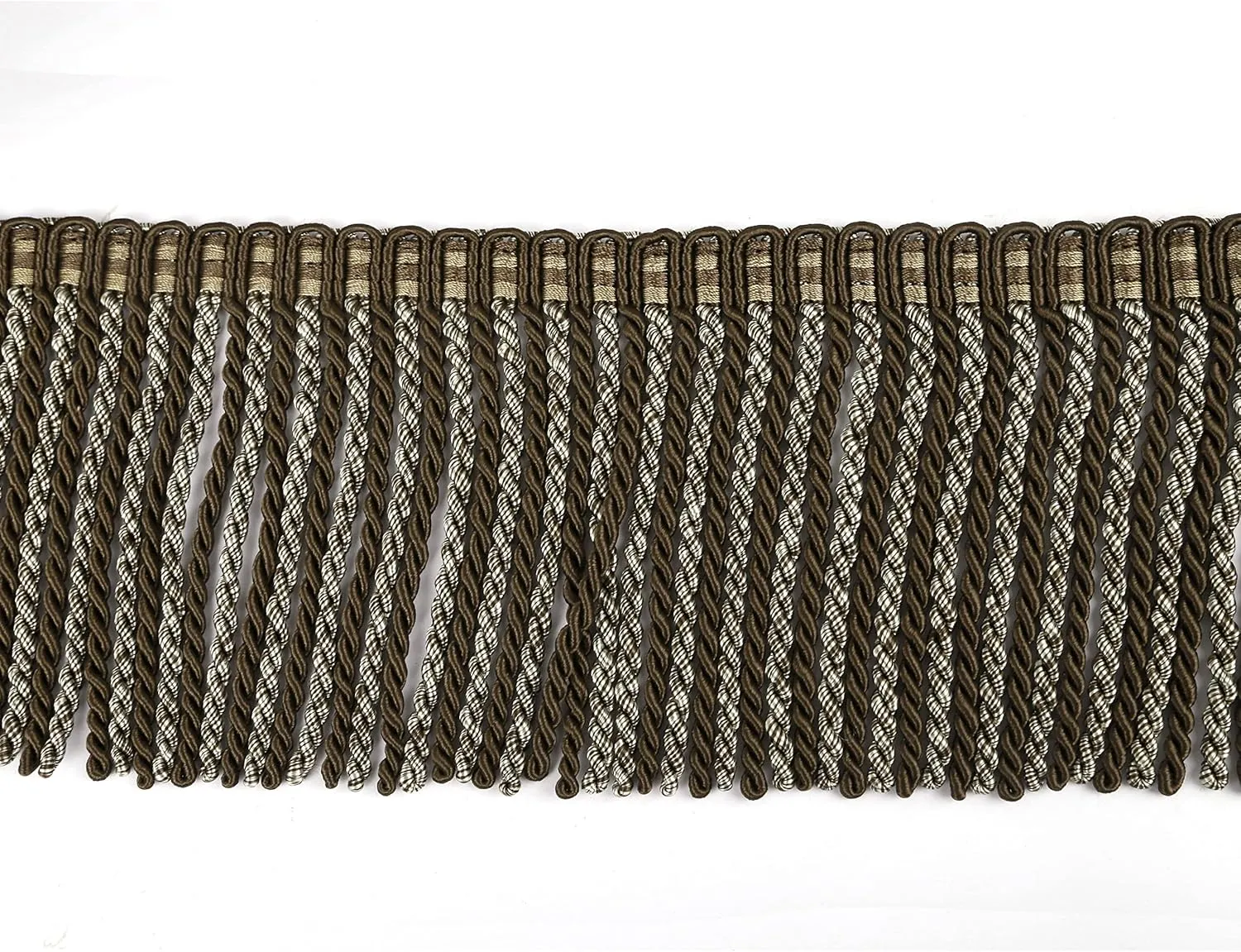 BEL AVENIR Curtain Fringes Bullion Fringe Trim 5 Yard x 5.9 Inches Fabric Trims Sewing DIY Decoration for Curtain Sofa Clothes - Dark Coffee