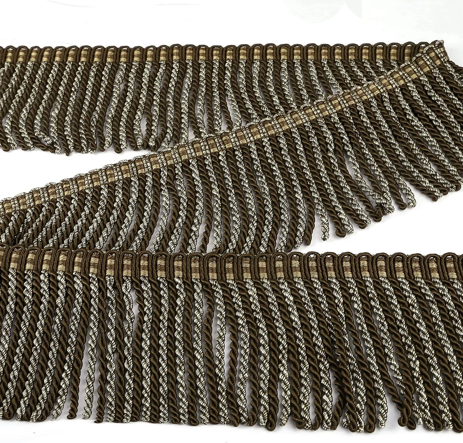 BEL AVENIR Curtain Fringes Bullion Fringe Trim 5 Yard x 5.9 Inches Fabric Trims Sewing DIY Decoration for Curtain Sofa Clothes - Dark Coffee