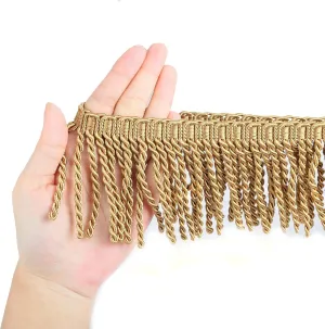BEL AVENIR Curtain Fringes Bullion Fringe Trim with Blue Ribbon 5.3 Yard x 3 Inches Fabric Trims Sewing DIY Decoration for Curtain Sofa Clothes