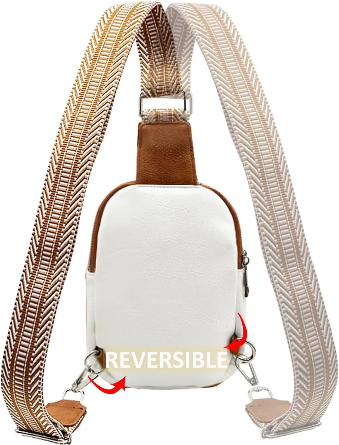 Beurlike Small Sling Bags for Women Crossbody Trendy Vegan Leather Fanny Packs Travel Chest Bag Purse with Guitar Strap