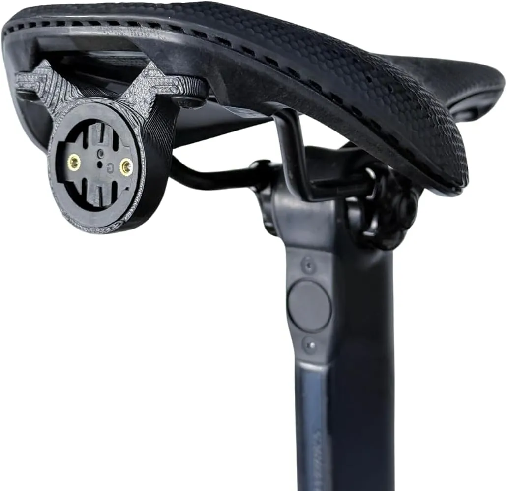Bicycle Saddle Mount Intended for Garmin Varia, fits Specialized, Pinarello, and Sella Italia Saddles, Carbon Fiber, 3 Size Options, Black (Standard), Made in USA.