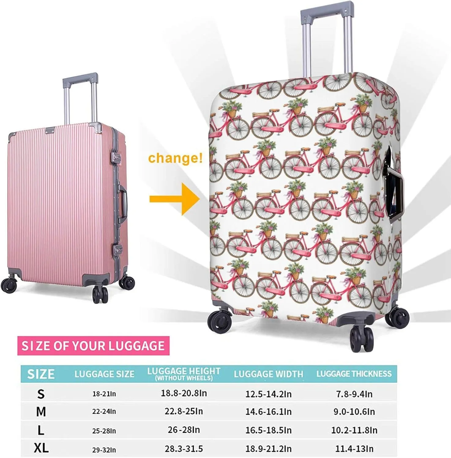 Bicycle Travel Box Protective Cover,Travel Luggage Cover,Suitcase Protector Fits 18-32 In,Suitcase Cover