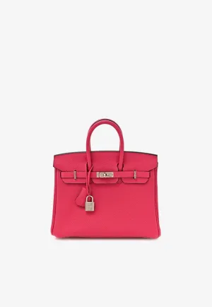 Birkin 25 in Rose Mexico Togo Leather with Palladium Hardware