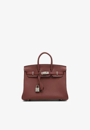Birkin 25 in Rouge H Togo Leather with Palladium Hardware