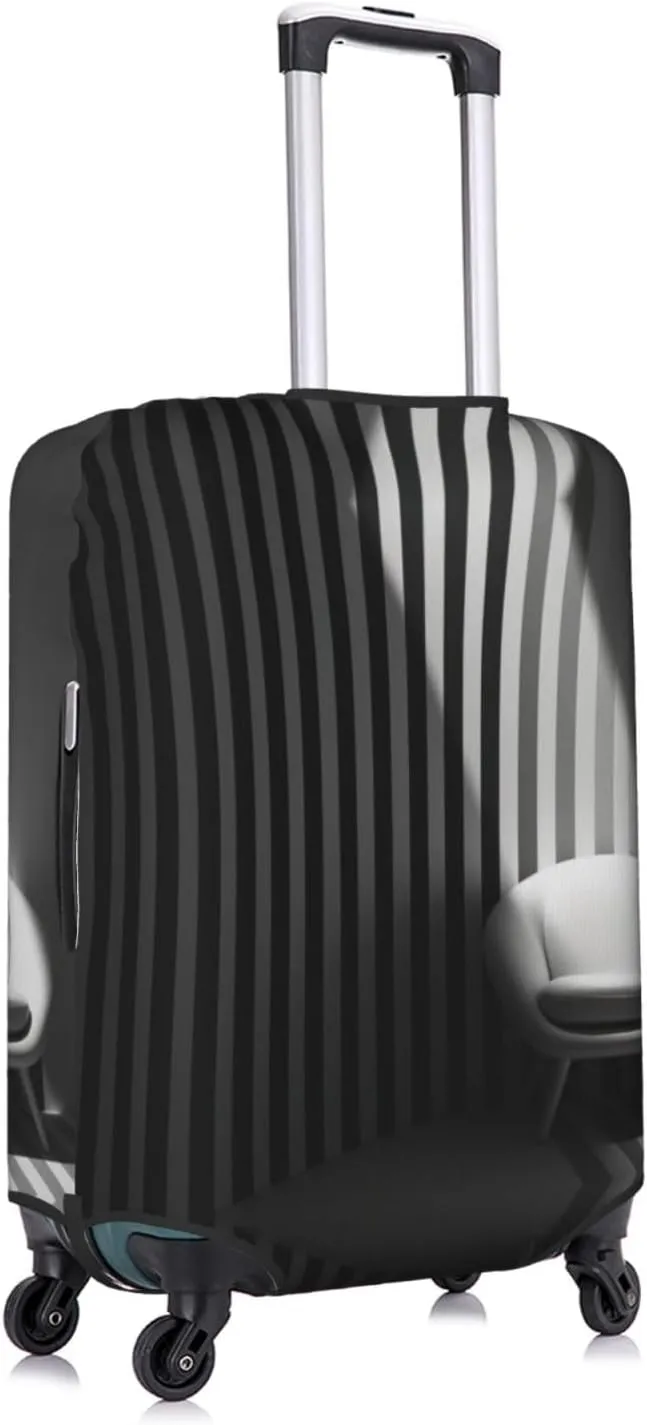 Black & White Stripe1 Suitcase Covers, Luggage Protectors Fits Four Sizes Suitcase For Travel