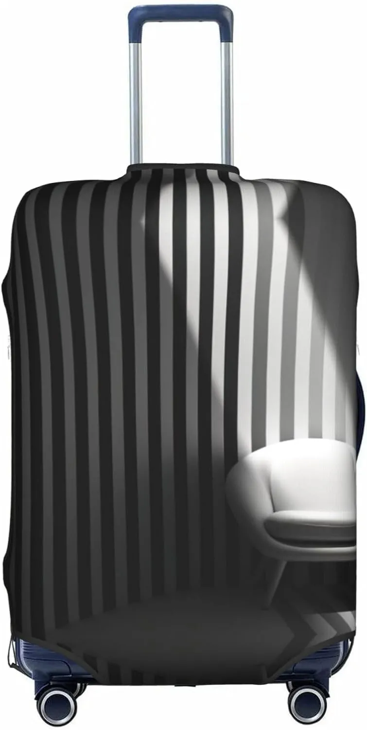Black & White Stripe1 Suitcase Covers, Luggage Protectors Fits Four Sizes Suitcase For Travel