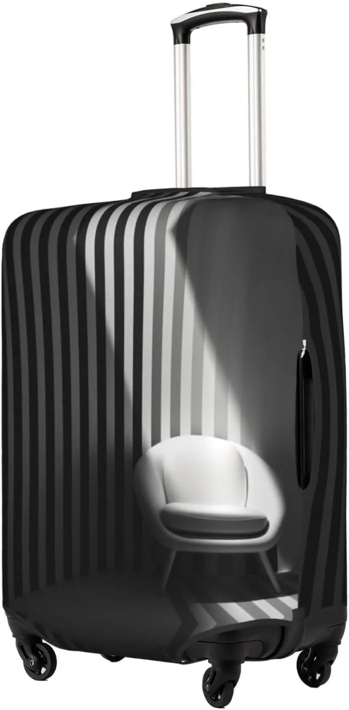 Black & White Stripe1 Suitcase Covers, Luggage Protectors Fits Four Sizes Suitcase For Travel