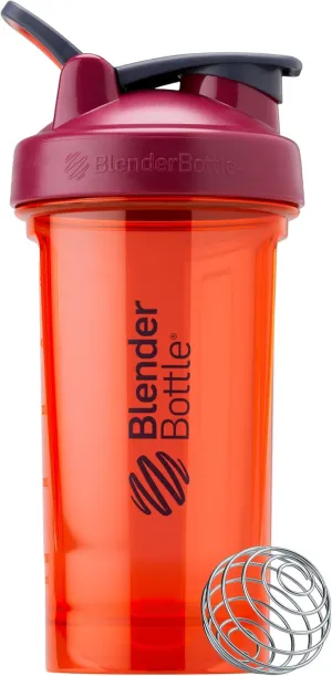 BlenderBottle Shaker Bottle Pro Series Perfect for Protein Shakes and Pre Workout, 24-Ounce, Coral