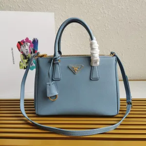 BLUE LEATHER SAFFIANO IN Bulk discount PRADA SAPPHIRE Timely delivery BAG 28 GALLERIA
