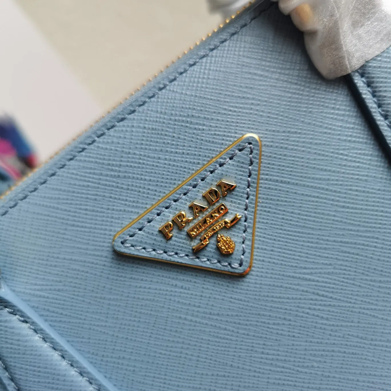 BLUE LEATHER SAFFIANO IN Bulk discount PRADA SAPPHIRE Timely delivery BAG 28 GALLERIA