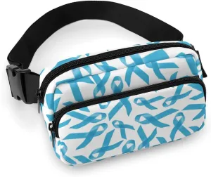 Blue Ribbons Prostate Cancer Awareness Unisex Fashion Fanny Pack Crossbody Bag Suitable for Traveling, Hiking, Daily Life, 20x13cm, style-11