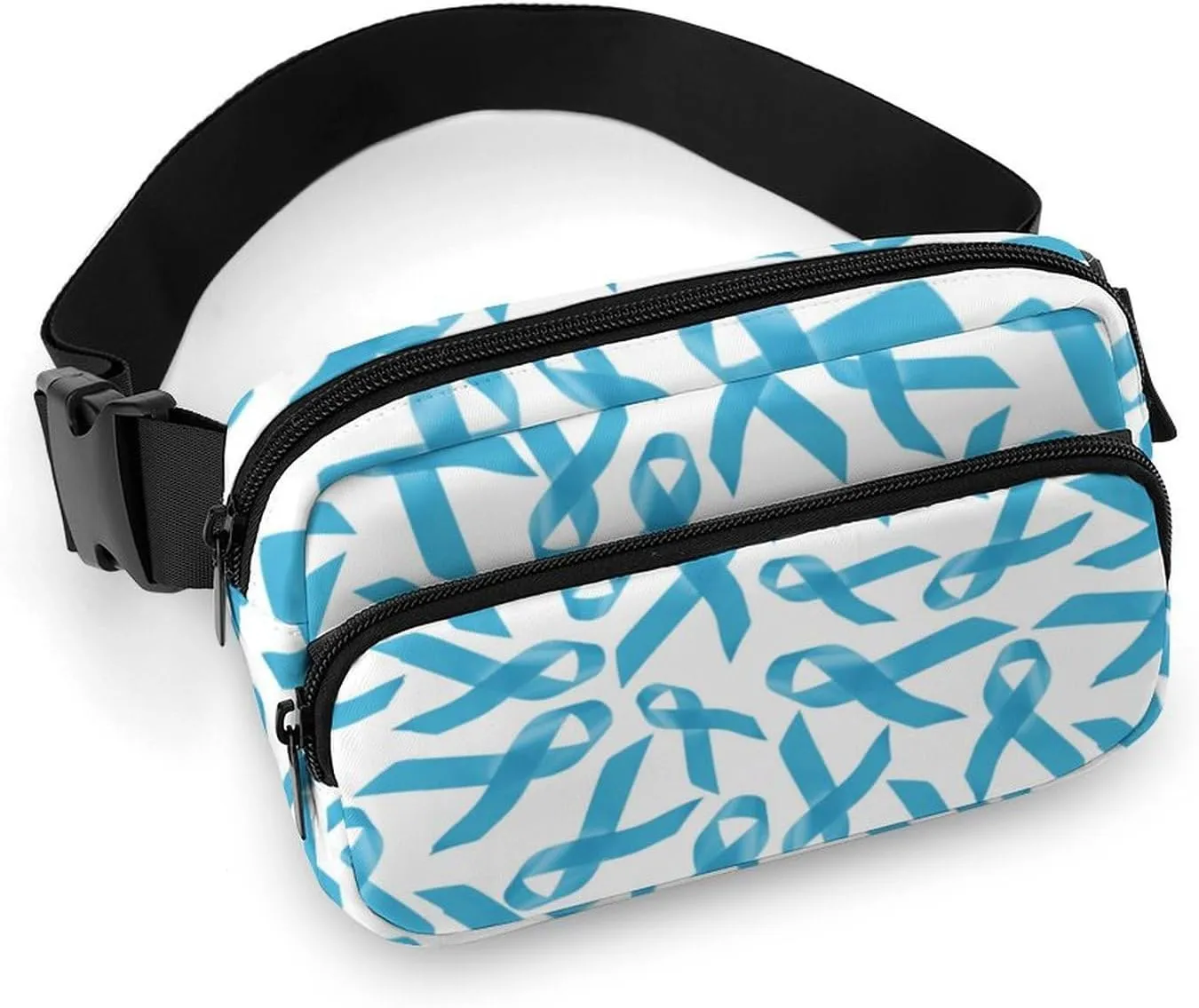 Blue Ribbons Prostate Cancer Awareness Unisex Fashion Fanny Pack Crossbody Bag Suitable for Traveling, Hiking, Daily Life, 20x13cm, style-11