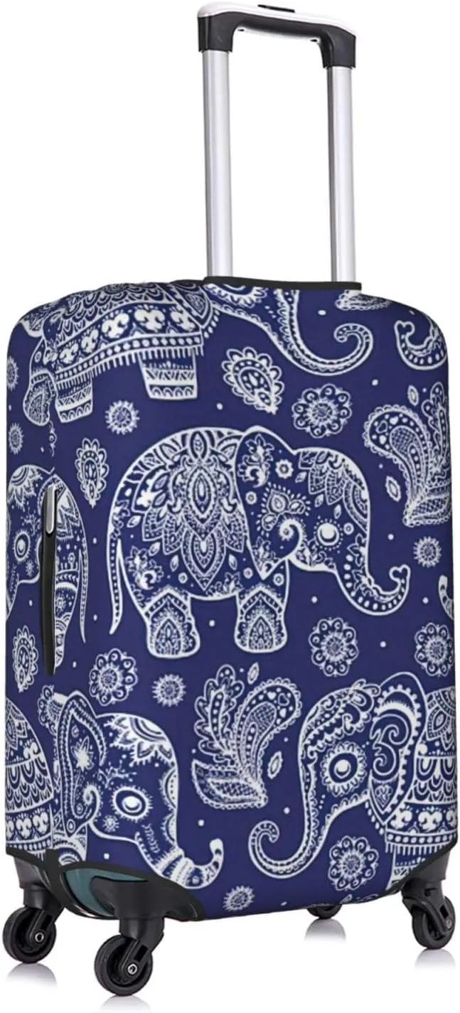 Boho Elephant Suitcase Covers, Luggage Protectors Fits Four Sizes Suitcase For Travel