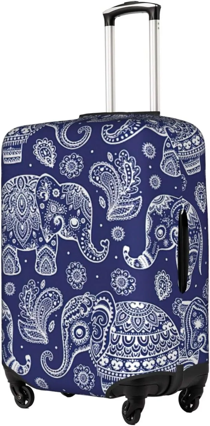 Boho Elephant Suitcase Covers, Luggage Protectors Fits Four Sizes Suitcase For Travel