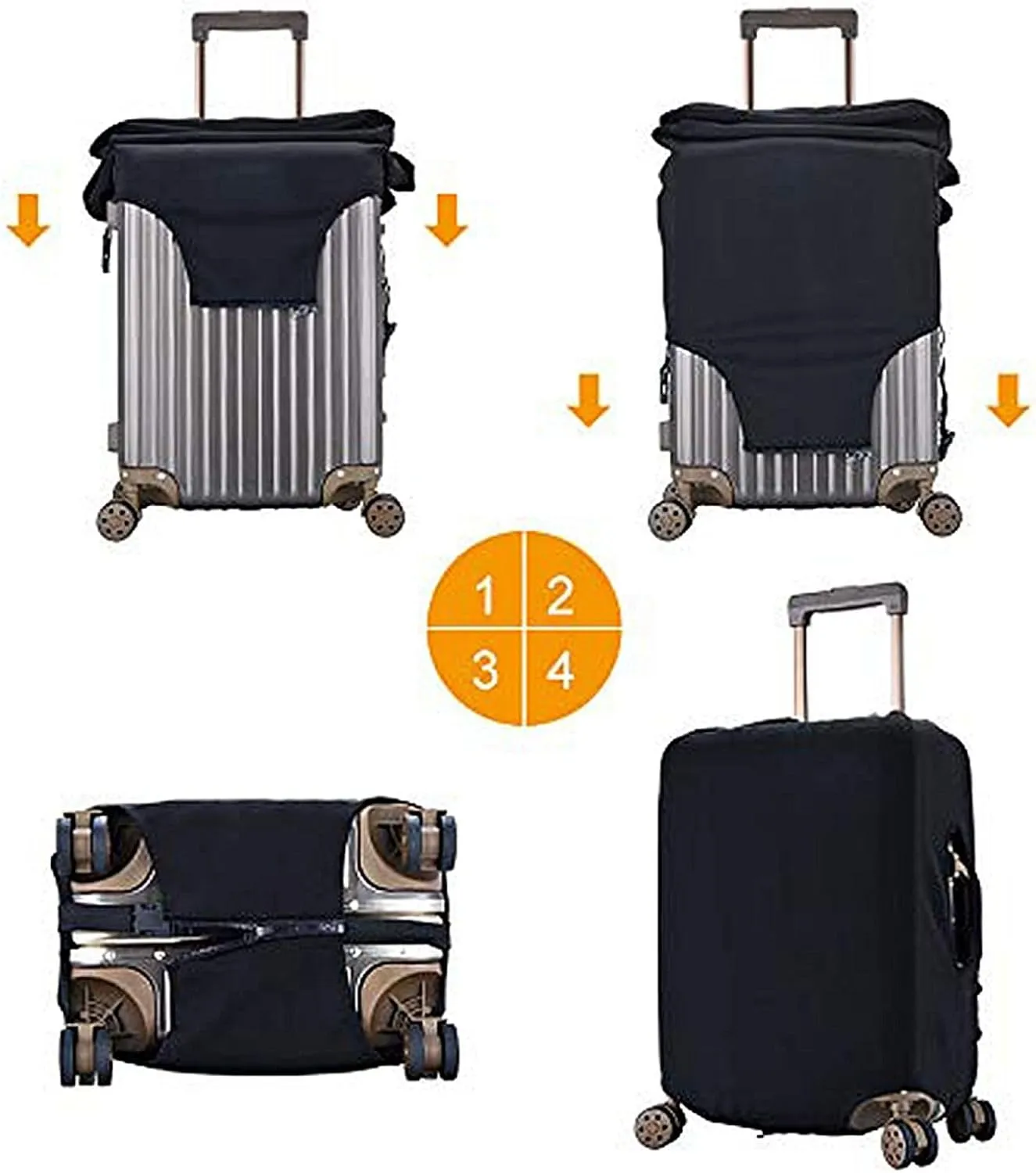 Boho Elephant Suitcase Covers, Luggage Protectors Fits Four Sizes Suitcase For Travel