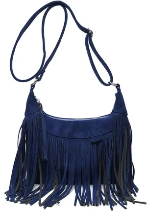 Boho Hippie Purses Fringe Tassel Faux Suede Shoulder Messenger CrossBody Sling Bag Country Concert Outfits for Women
