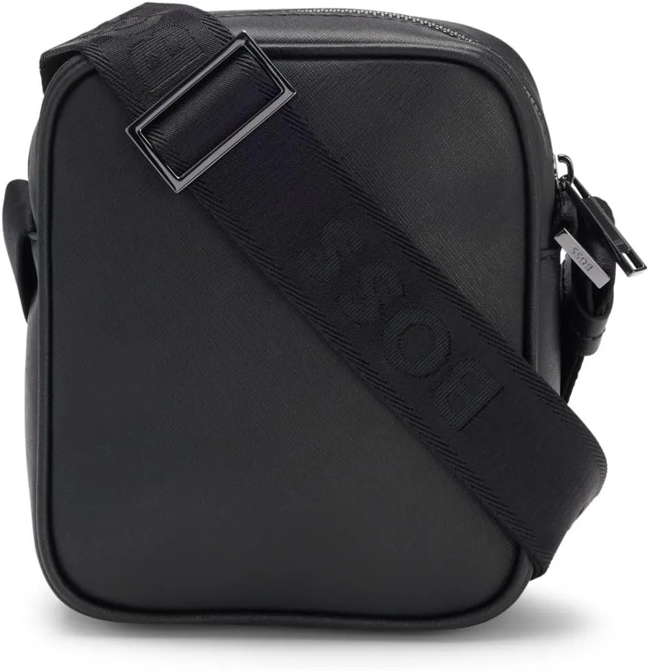 BOSS Men's Zair M NS Reporter Bag with Front Pocket with Monogram Pattern