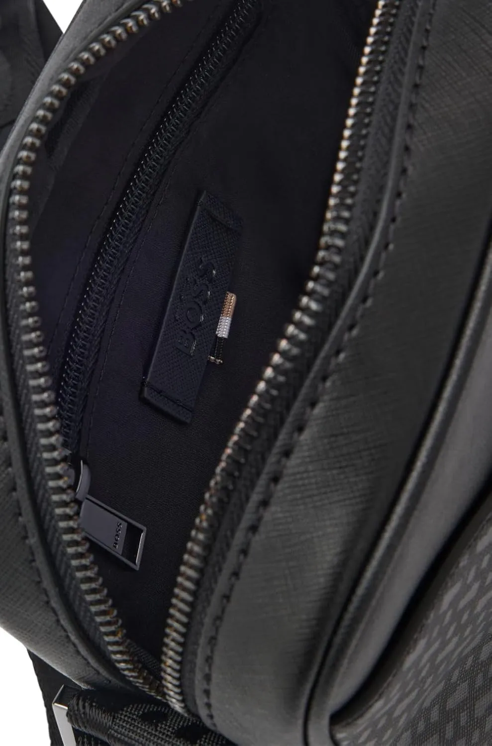 BOSS Men's Zair M NS Reporter Bag with Front Pocket with Monogram Pattern