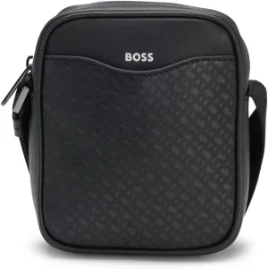 BOSS Men's Zair M NS Reporter Bag with Front Pocket with Monogram Pattern
